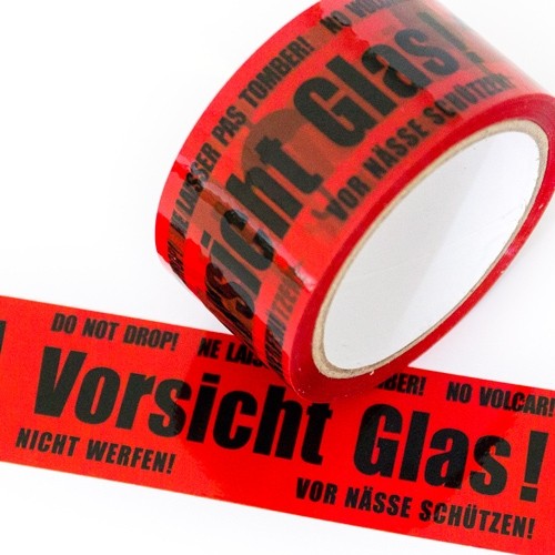 PP Klebeband 50 mm "Vorsicht Glas"